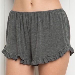 Brandy Melville Grey Frilly Shorts
